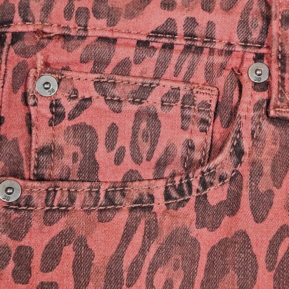 Joes High Rise Skinny Leopard Print Jeans Size 28 Red & Black Womens Denim Pants - Picture 4 of 16